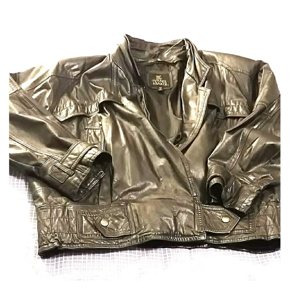 Vintage 80s leather bomber jacket ladies large